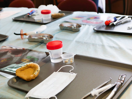 training in dentistry. Training room for the removal and treatment of teeth. Dentist training....