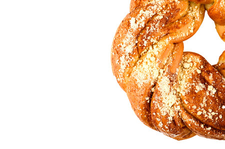 Homemade bread in the form of a circle on an isolated background. High quality photo