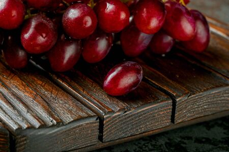Close-up of red grapes. Side view. High quality photoの写真素材