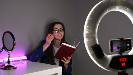 Girl blogger sells courses. Internet development