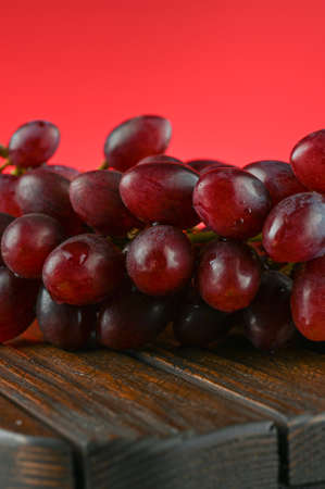 Red juicy grapes. Grape close-up. High quality photoの写真素材