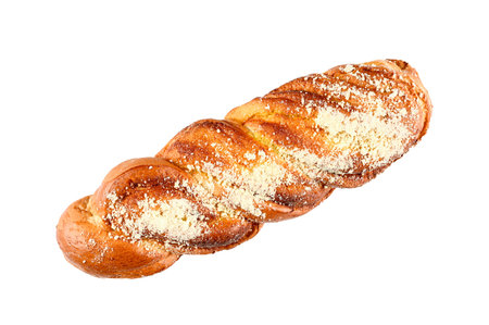 baguette with powdered sugar on an isolated background