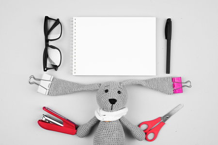 flat lay education concept. Time to go to school. High quality photo
