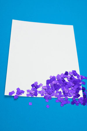flat lay sequins on white sheet