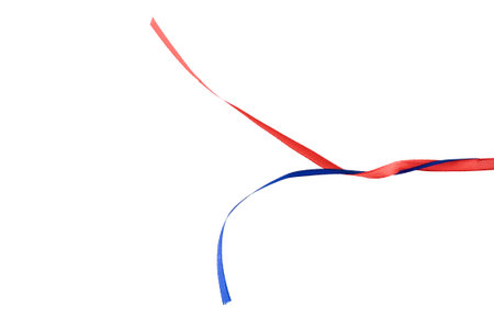 red and blue ribbon diverges. High quality photo