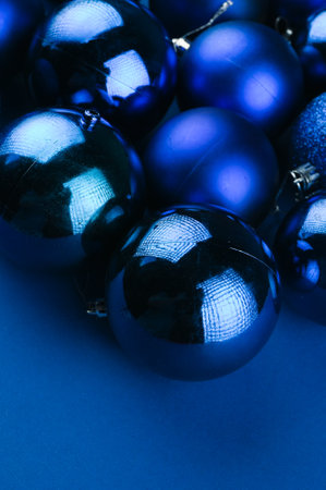 blue balls laid out on a blue background. High quality photoの写真素材