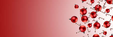 Levitation of christmas toys on pink white backgroundの写真素材