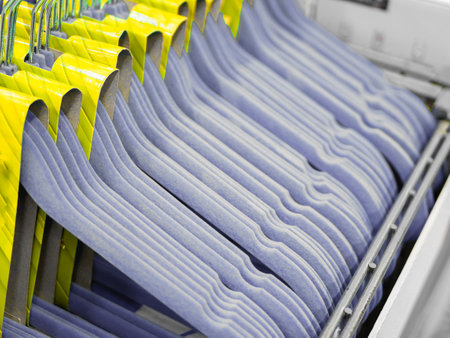 Gray trade hangers. presentation of fashion colors 2021. High quality photoの写真素材