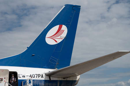 Minsk, Belarus - June 5, 2021: Belavia planeのeditorial素材