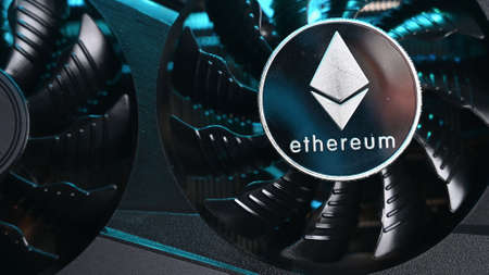 Ethereum mining concept. mining photoの写真素材