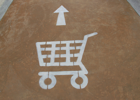 Signs cart to the floorの写真素材