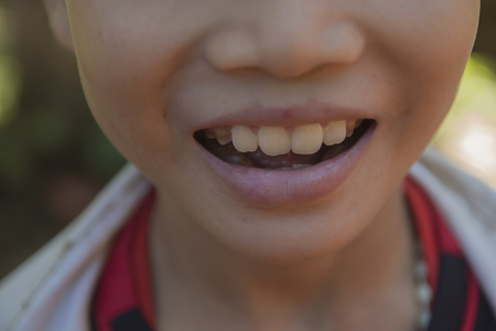 Portrait of a boy smiling.の写真素材