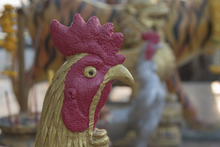 Chicken is made from plaster.の写真素材