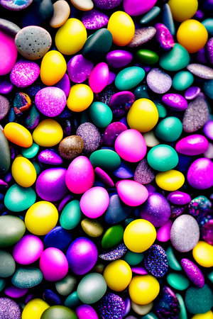 Colorful candies as a background. top view Toned.の素材
