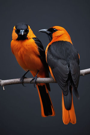 Male and female Orange Oriole (Ocypus orientalis)の素材