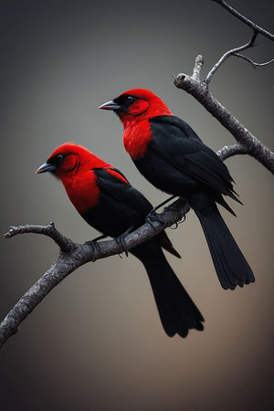 Red-headed cardinal (Acanthurus caeruleus)の素材