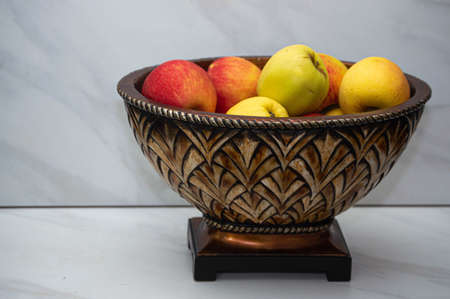 Still life with fruit, rocks, and stones, in a close up shotの写真素材