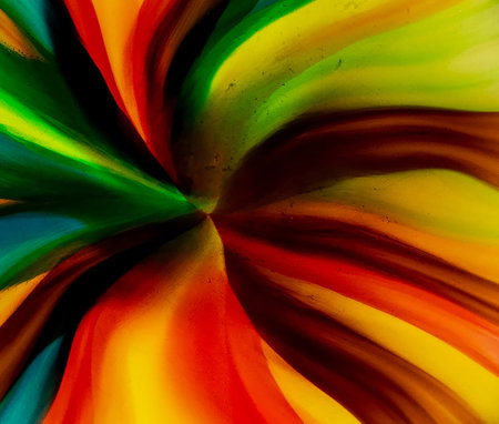 abstract background of colored stripes in the form of a flower.の写真素材