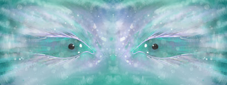 fantasy eyes looks like they are in space pastel colorsの写真素材
