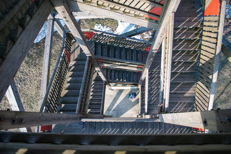In the middle of a view tower