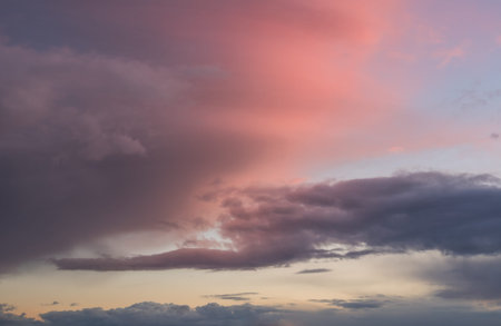 Colorful Sunset. Sky Background. Beautiful Sky with Clouds Before Sunset.