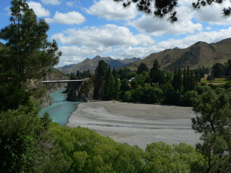 River bend near Hanmer, New Zealandの写真素材