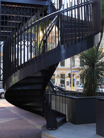 Spiral staircase in street