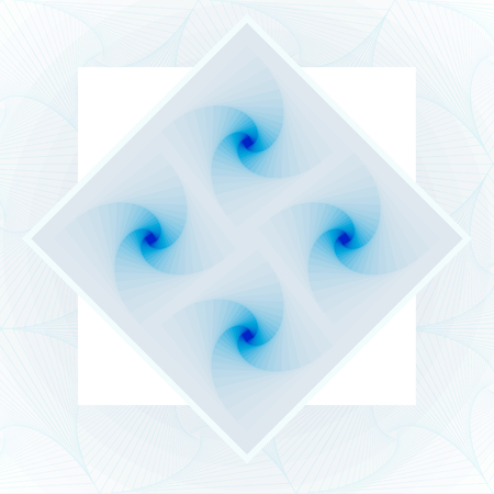 Rhombus spirals. Vector optical illusion abstract background in blue pastel colors for your cover, banner etc.のイラスト素材