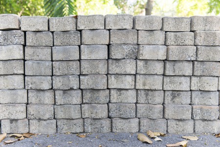 Pile of concrete bricks in the park.の写真素材