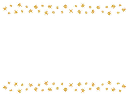 Glittering star frame watercolor style illustrationのイラスト素材