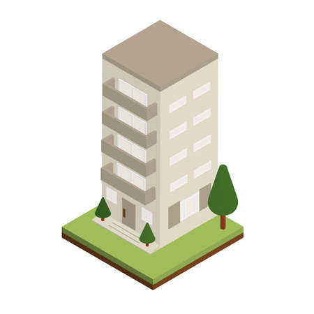 Isometric illustration of an apartmentのイラスト素材