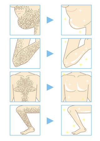 Men's Beauty depilationのイラスト素材