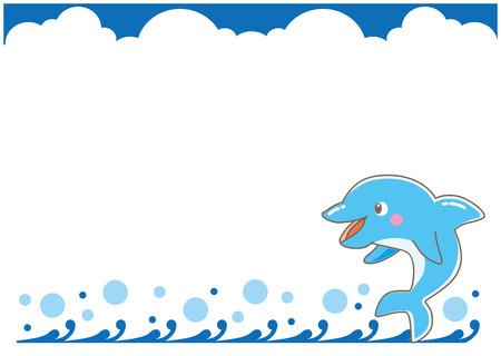 The frame of dolphin-Aのイラスト素材