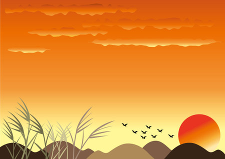 sunset backgroundのイラスト素材