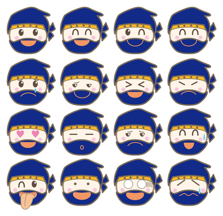 The type icon emotion sticker-Ninja (male)のイラスト素材