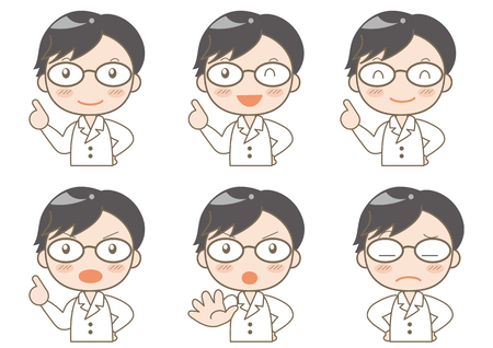 doctor expressions setのイラスト素材