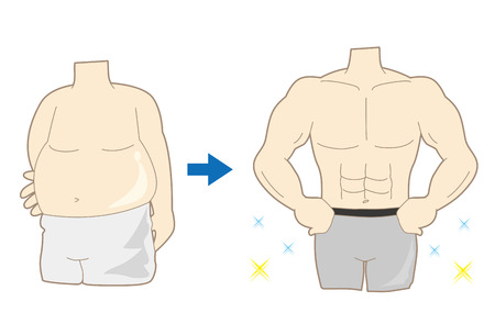 Men's Diet Success Exampleのイラスト素材
