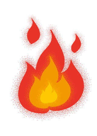 Vintage  drawing of fireのイラスト素材