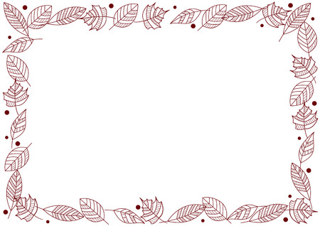 Fallen leaf frame on a plain background.のイラスト素材