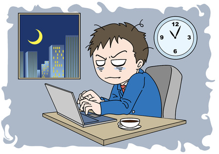Overtime image of a man.のイラスト素材