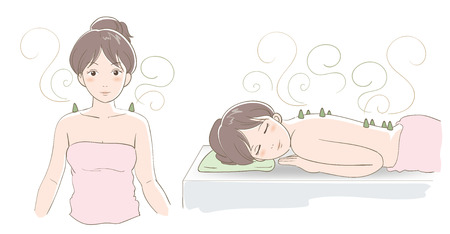 Moxibustion image vector setのイラスト素材