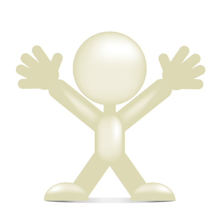 Three-dimensional people character posing templateのイラスト素材