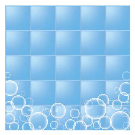 Bathroom tiles and bubblesのイラスト素材