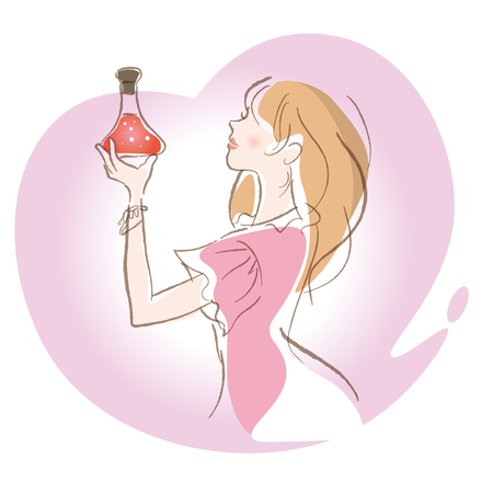 Woman with a potion vector illustrationのイラスト素材