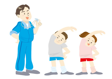 teachers and students in sport classworkのイラスト素材