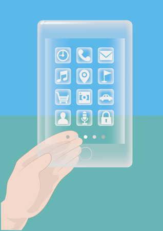 Transparent Mobile tablet-prototype phoneのイラスト素材