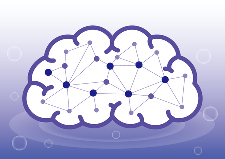 artificial intelligence or Inside the human brain imageのイラスト素材