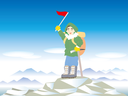 Snow mountain climbingのイラスト素材