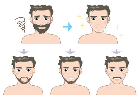 Men's beauty-beard (5 types)のイラスト素材