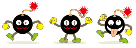 bomb emojis set and Vector image of web materialのイラスト素材